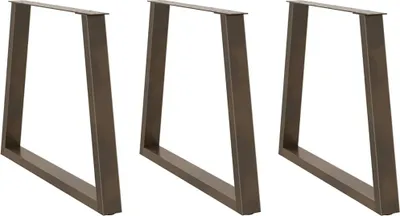 Produktbild von Esstischbeine V-Form 3 Stück Naturstahl 80x(72-73,3) cm Stahl