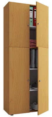 Produktbild von VCM Holz Kleiderschrank | Schrank mit 5 Fächern und Drehtüren | Maße ca. B. 70 x H. 184 x T. 40 cm – Lona