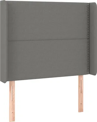 Produktbild von vidaXL Kopfteil mit Ohren Dunkelgrau 93x16x118/128 cm Stoff