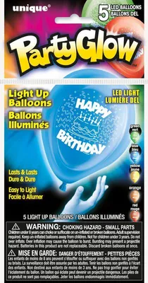 Produktbild von 5 LED Luftballons Happy Birthday