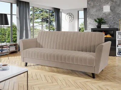Produktbild von MIRJAN24 Schlafsofa Vinti, Polstersofa mit Bettkasten und Schlaffunktion, Sofa vom Hersteller, Stilvoll Couch (Farbe: Mono 232)
