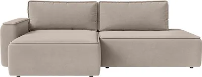 Produktbild von FEDVE Ecksofa Sarro aus Velvet mit Schlaffunktion, Taupe