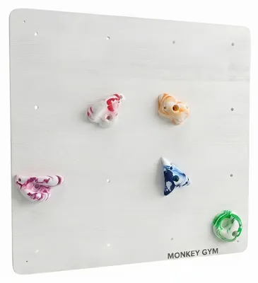 Produktbild von Kletterwand Quadrat 1 Schwarz - Pastellfarbene Griffe