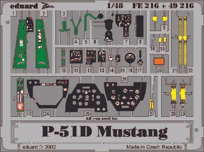 Produktbild von Eduard Accessories P-51D Mustang 1:48 FE216
