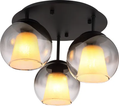 Produktbild von Globo Lighting Deckenleuchte Metall schwarz matt, 3x E27