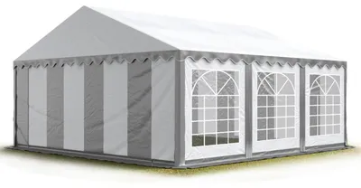 Image de TOOLPORT 4x6 m Tente de réception / Barnum gris-blanc toile de haute qualité PVC 700 N