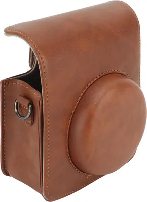 Image de Etui de protection pour appareil photo Mini 40, en cuir PU, étui instantané avec bandoulière réglable, photographie, marron
