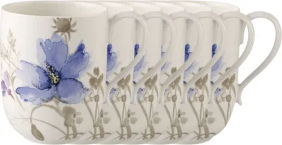 Produktbild von Villeroy & Boch Mariefleur Gris Basic L-Macchiato Becher 0,48l Set6