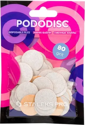 Zdjęcie produktu dla Staleks PodoDisc Pro Expert Białe wymienne nakładki M gradacja 80, 50 sztuk