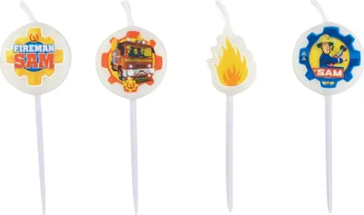 Immagine prodotto di 4 mini candele figurate Fireman Sam