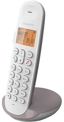 Produktbild von LOGICOM ILOA 150 SOLO DECT Schnurlostelefon, Taupe – Freisprechen, große 4‑Zeilen-Anzeige, Telefonbuch für 50 Kontakte, ohne Anrufbeantworter
