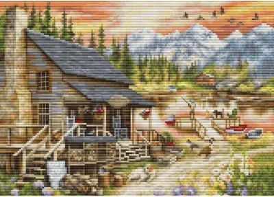 Zdjęcie produktu dla Zestaw do haftu krzyżykowego Luca-S "Sklep", wzór liczony, 30,5x22cm