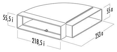 Immagine prodotto di T-RBH 1 Ampia curva del condotto orizzontale a 90° / parte superiore COMPAIR (sistema Ø 125 piatto)