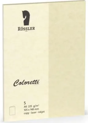 Image de Rössler Papier - Coloretti-5er Pack de cartes A6hd, Parchm.sandgelb -