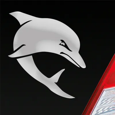 Produktbild von Auto Aufkleber Böser Delphin Delfin Angry Dolphin Tier Tuning 10x9 cm Silber Sticker Heckscheibenaufkleber