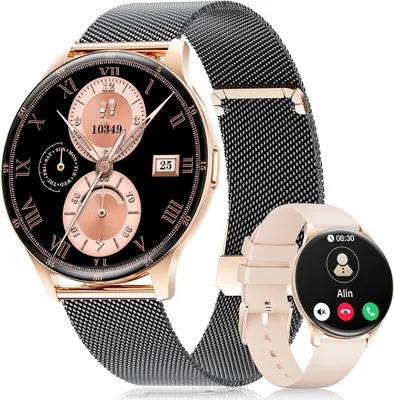 LIGE Smartwatch Damen 1,43" AMOLED Touchscreen mit Telefonfunktion, Fitness Tracker 100+ Sportmodi, Kalorien, IP68 Wasserdicht, iOS Android Sportuhr