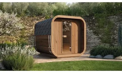 Produktbild von Saunahaus Weka Laadi 3 Thermowood ohne Ofen mit bronzierter Ganzglastüre
