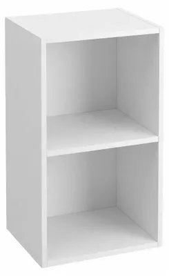 Immagine prodotto di Libreria 2 Vani Scaffale Modulare Cubo Legno Mobiletto Casa 30x24x54 cm.Colore:Bianco