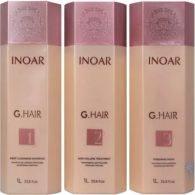 Produktbild von INOAR G-Hair Brasilianische Keratinbehandlung zum Föhnen und Glätten der Haare. 3 L