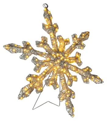 Imagen del producto de Konstsmide, decoración navideña LED, copo de nieve, 60 cm, color ámbar