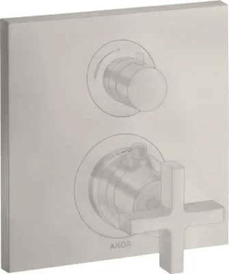 Immagine prodotto di hansgrohe AXOR Citterio thermostat encastré avec vanne d'arrêt/changeur, poignées transversales, 2 consommateurs, 39725800, 39725800