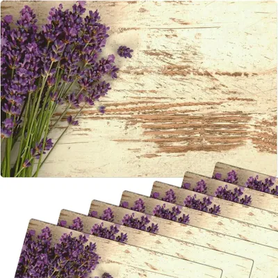 Produktbild von Abwaschbare Tischsets 8er Set Vintage Lavendel Blumen
