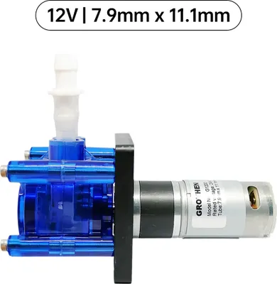 Obrázok produktu pre Peristaltické čerpadlo GROTHEN DC 12 V, dávkovacie čerpadlo na kvapaliny s vysokým prietokom, 1200 ml/min, 3 valce s potravinárskymi silikónovými hadičkami pre akvária, laboratóriá, chemické analýzy, dávkovanie prísad