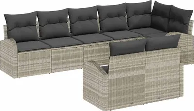 Obrázek produktu pro vidaXL Zahradní sedací souprava s polštáři 9 ks 289 x 124 x 85 cm polyratan