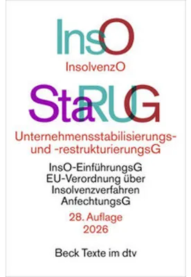 Produktbild von Insolvenzordnung / Unternehmensstabilisierungs- und -restrukturierungsgesetz. InsO / StaRUG