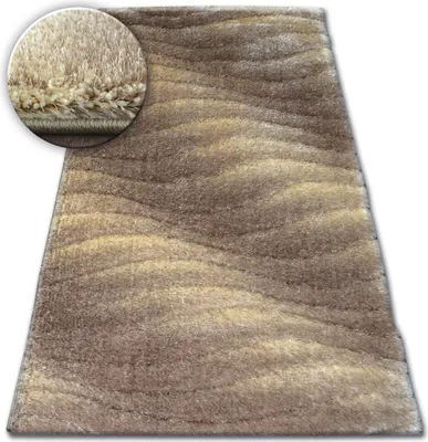 Produktbild von Teppich Shaggy SPACE 3D B222 hellbraun  braun 120x170 cm