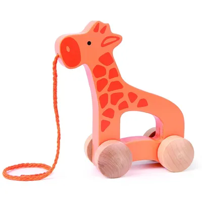 Immagine prodotto di Hape E0906 Animale da tirare "Giraffa" in legno da spingere