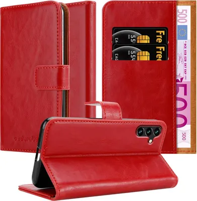 Produktbild von Cadorabo Hülle für Samsung Galaxy A13 5G Schutzhülle in Rot Handyhülle Book Tasche Case Etui Luxury