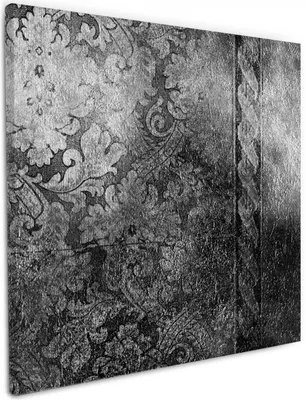 Produktbild von Wallario Premium Leinwandbild Schnörkelmuster in grau in Größe 50 x 50 cm