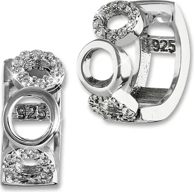 Produktbild von SilberDream Ohrringe Kreise Zirkonia weiß Damen 925 Silber Creolen SDO4328W