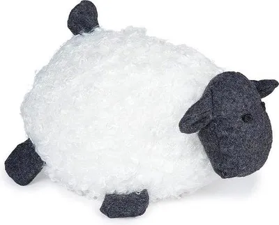 Obrázek produktu pro Zarážka do dveří ve tvaru ovce - Dekorativní zarážka - Rozměry: 240 x 160 x 145 mm - Naplněná pískem - Udržitelné provedení