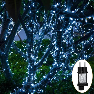 Obrázek produktu pro Jayseuw 10M 100 LED víla světla studená bílá 8 světelných režimů strana dekorace vánoční osvětlení