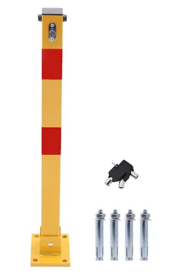 Klappbarer Parksperr-Poller, Gelb/Rot, abschließbar, 70 cm
