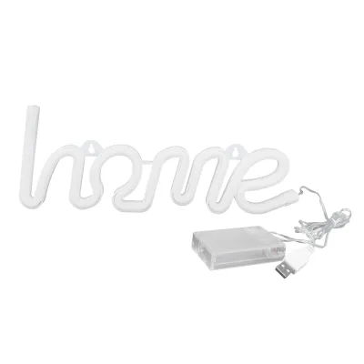 Image de Lampe néon LED unique avec motif « HOME », lampe murale, idéale pour les demandes en mariage, les mariages, les fêtes et la décoration de bar (blanc)