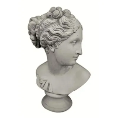 Produktbild von Büste Larissa zur Dekoration aus Steinguss für die Terrasse oder den Vorgarten Neu Frostfest Witterungsbeständig Steinfigur Frau PO-2197
