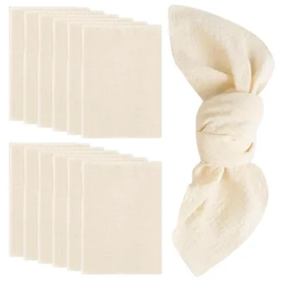 Stoffservietten 12er-Set, beige, Baumwolle, 42 x 42 cm