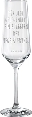 Produktbild von Mr. & Mrs. Panda Glas Spruch Sektglas Begeisterung - Transparent - Geschenk, Trinkglas, Kelchglas, besondere Anlässe, mit Gravur, Freude schenken, Feier, handgefertigt