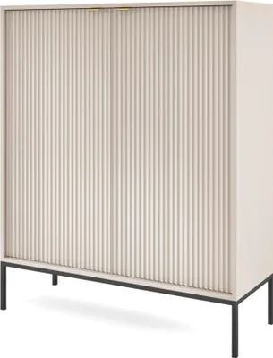 Produktbild von Komodee, Kommode NANAIMO K104 - Cashmere - Goldene Griffe - Breite 104 cm, Höhe 125 cm, Tiefe 39 cm