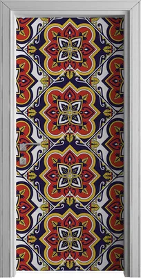 Produktbild von Tür Selbstklebende 90x210 cm Türfolie Türtapete Klebefolie - Portugiesische Fliese