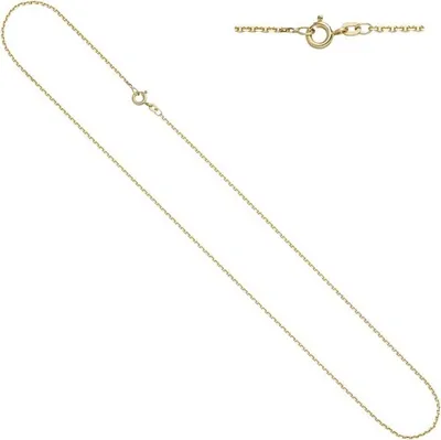 Zdjęcie produktu dla Łańcuszek JOBO 585 z żółtego złota, 1,2 mm, 38 cm, złoty łańcuszek na szyję z pierścieniem w kształcie piórka