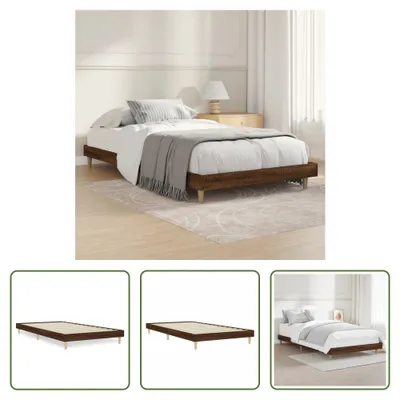 Produktbild von The Living Store Bettgestell Braun Eichen-Optik 90x200 cm Holzwerkstoff