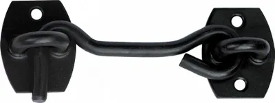 Produktbild von Sturmhaken mit Öse Platten Torbefestigung 8 x 160 mm Fensterhaken Schwarz Pulverbeschichtet