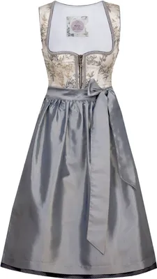 Produktbild von Marjo Dirndl BEA Mieder vanilla, Rock dunkelblau, Schürze hellblau