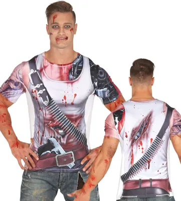 Produktbild von blutverschmiertes T-Shirt für Halloween Herren Gr. M/L