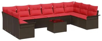 Obrázek produktu pro vidaXL Zahradní set sedaček, 11 kusů, hnědá barva, polyratan