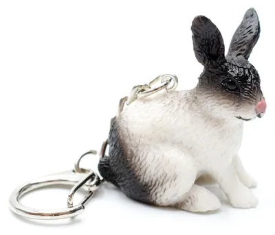 Image de Omgoods - Porte-clés en forme de lapin, fabriqué à la main, 50 mm, unique et élégant